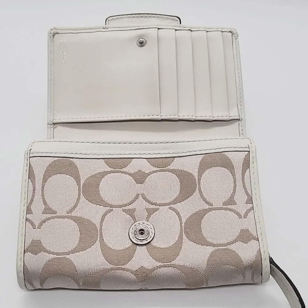 Coach Signature Canvas Leather Wallet
